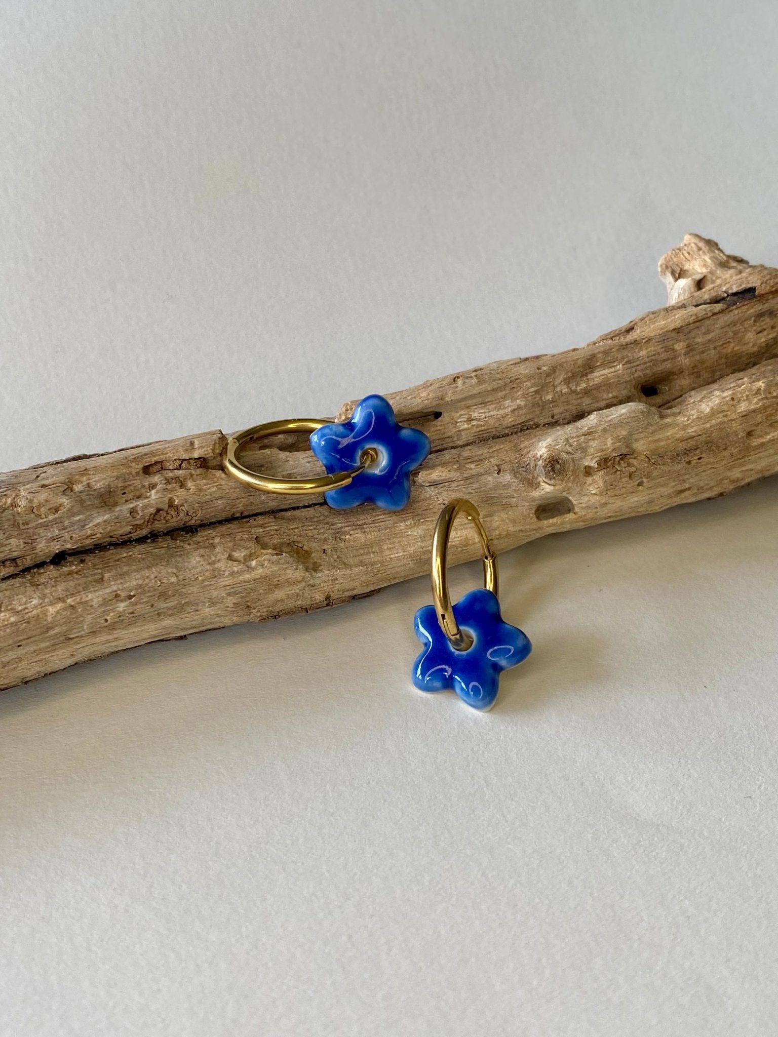 Oorringen Lou Lou - blauw - hart&ziel design