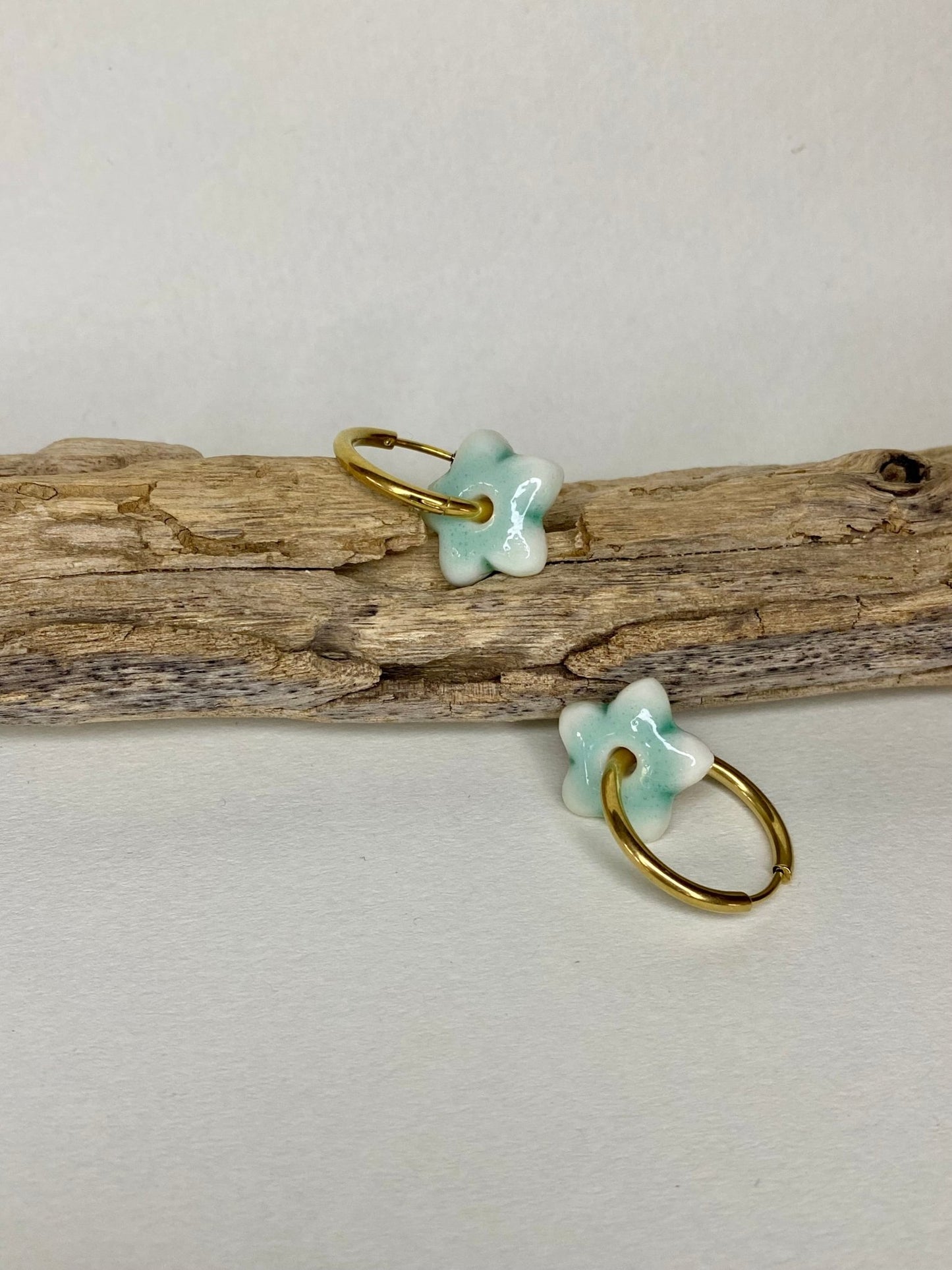 Oorringen Lou Lou - icy mint - hart&ziel design