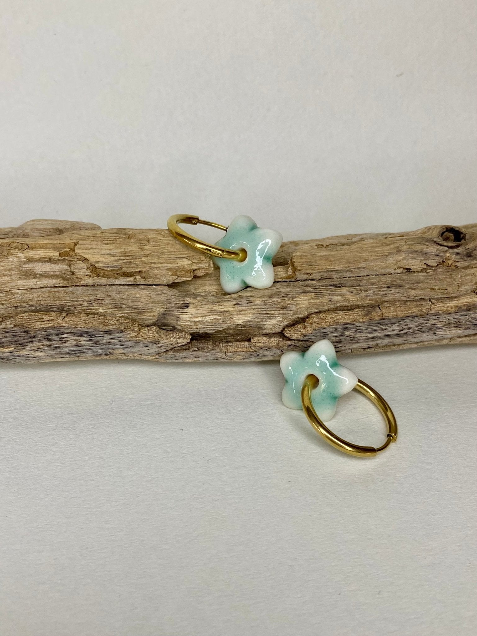 Oorringen Lou Lou - icy mint - hart&ziel design