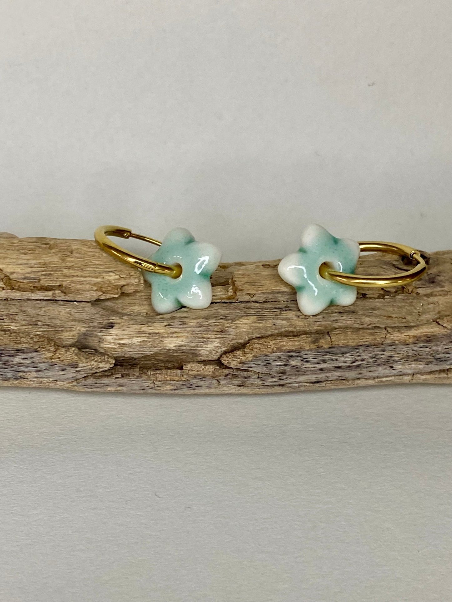 Oorringen Lou Lou - icy mint - hart&ziel design