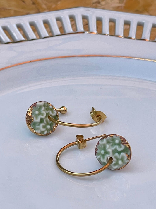 Oorsteker Fiori groen - hart&ziel design