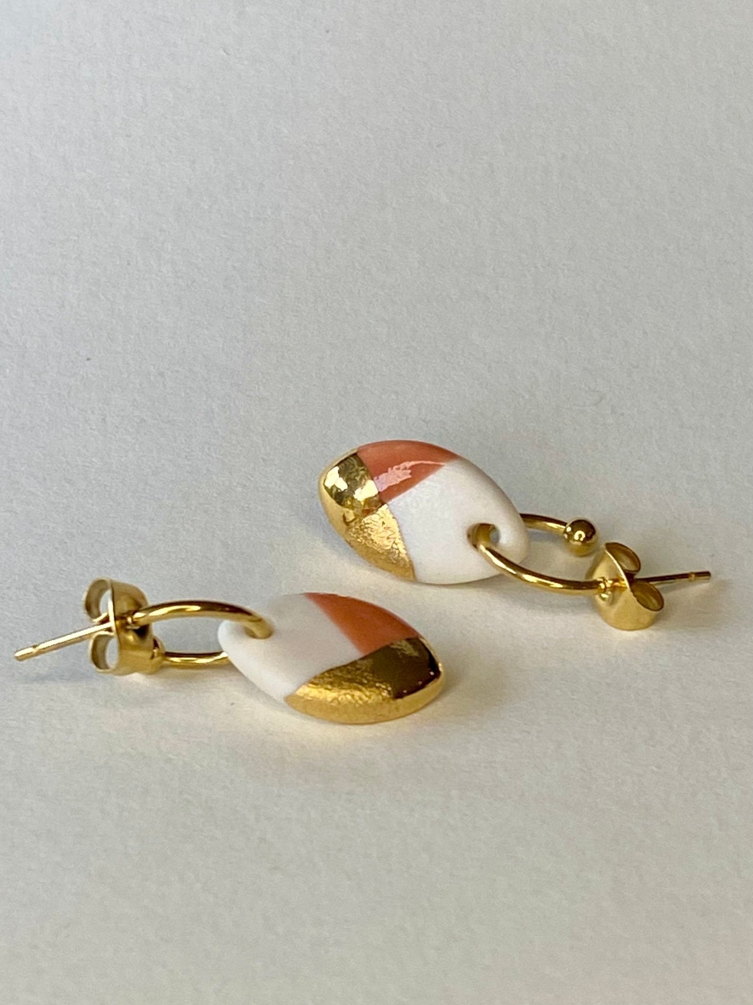 Oorsteker Fonkel terra/goud - hart&ziel design