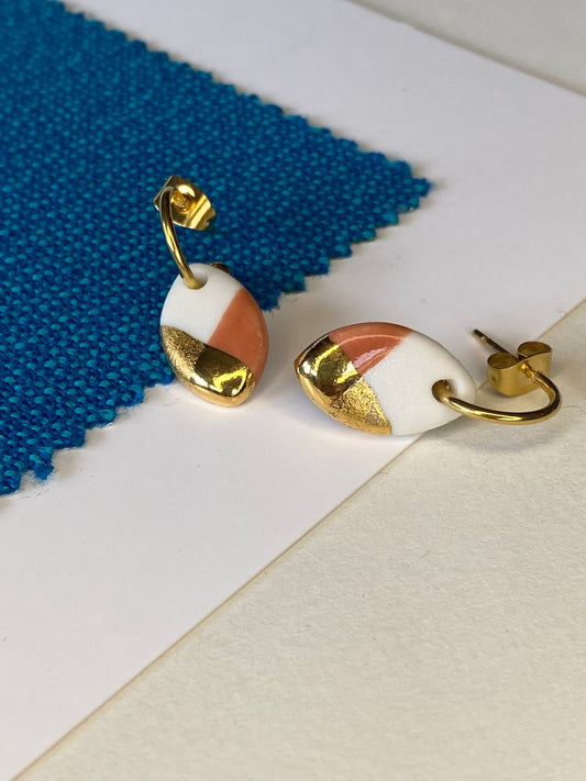 Oorsteker Fonkel terra/goud - hart&ziel design