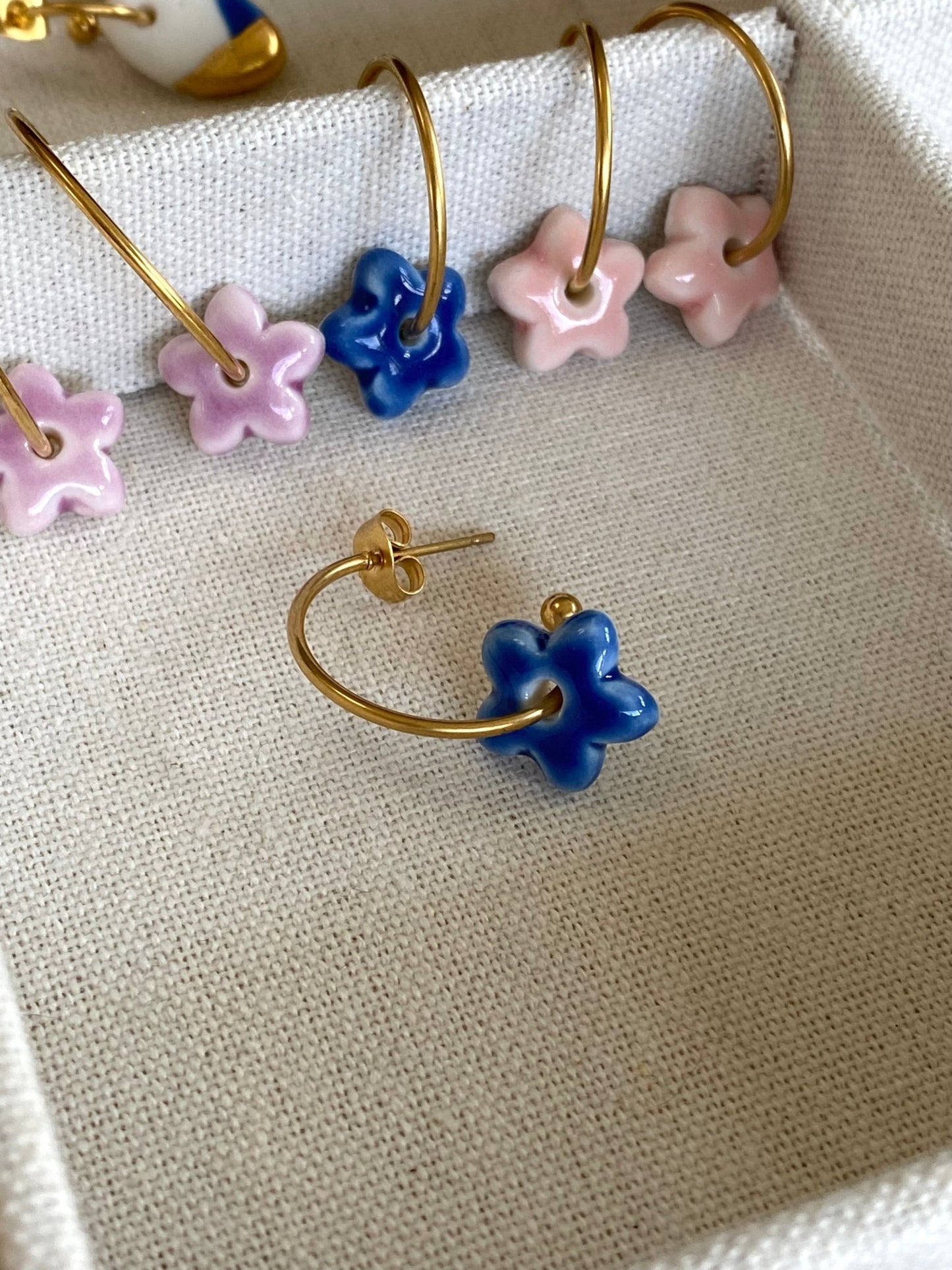 Oorsteker Lou Lou - blauw - hart&ziel design