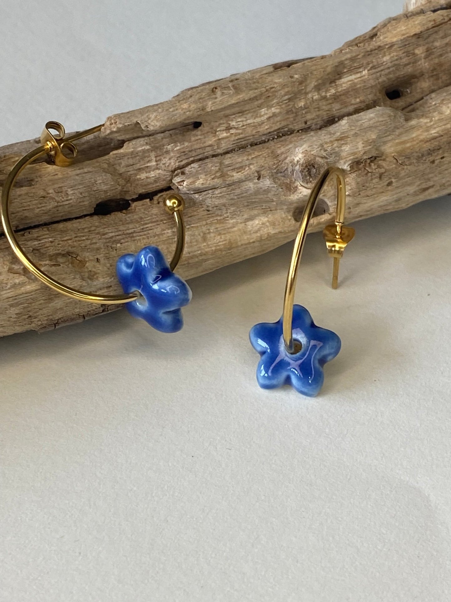 Oorsteker Lou Lou - blauw - hart&ziel design