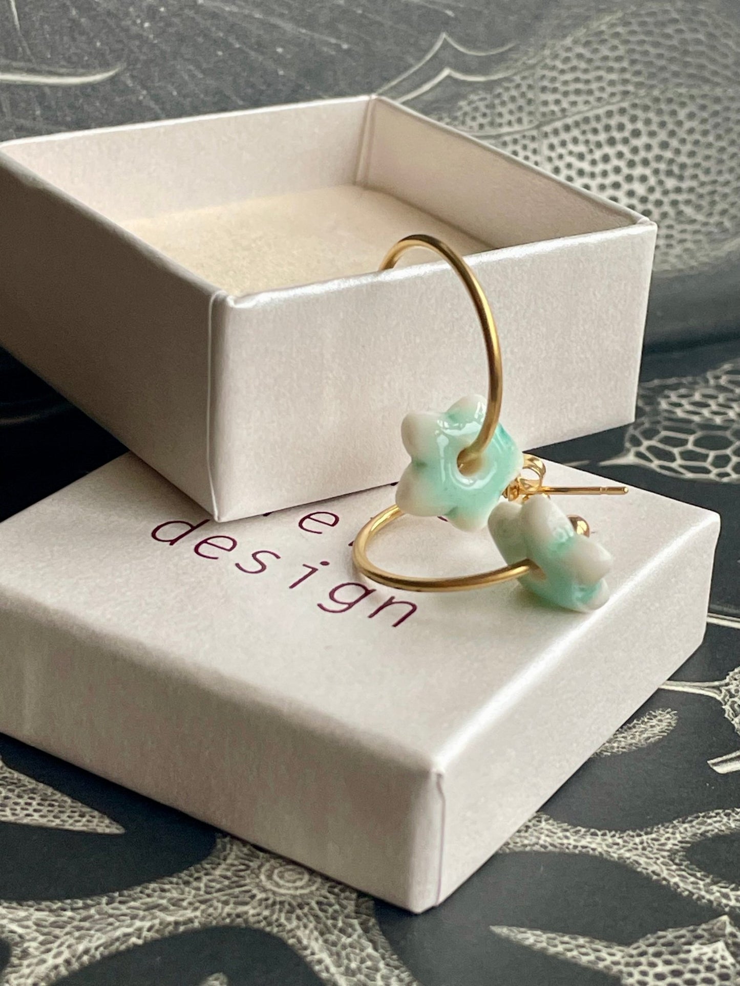 Oorsteker Lou Lou - Icy mint - hart&ziel design