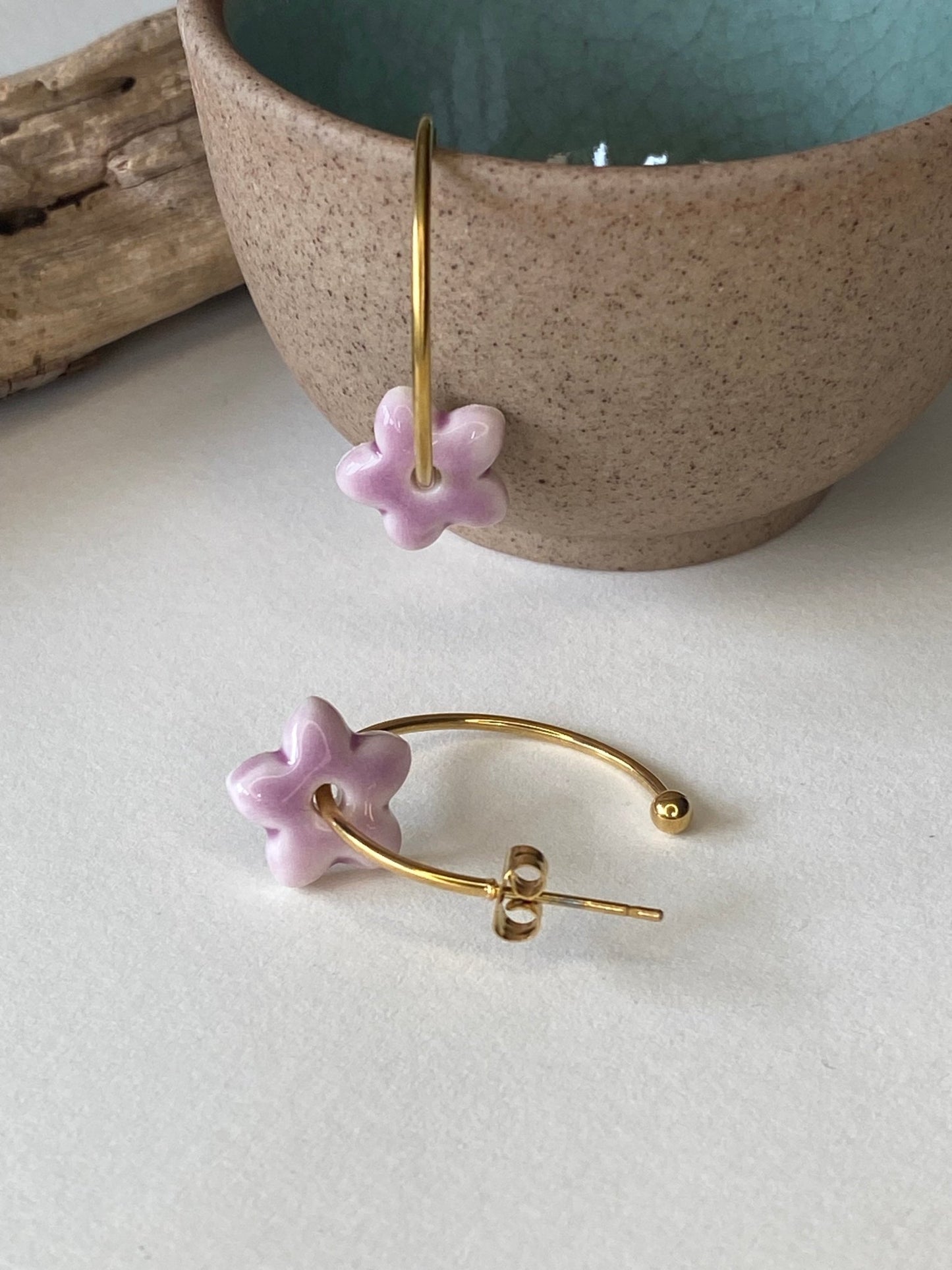 Oorsteker Lou Lou - lilapaars - hart&ziel design