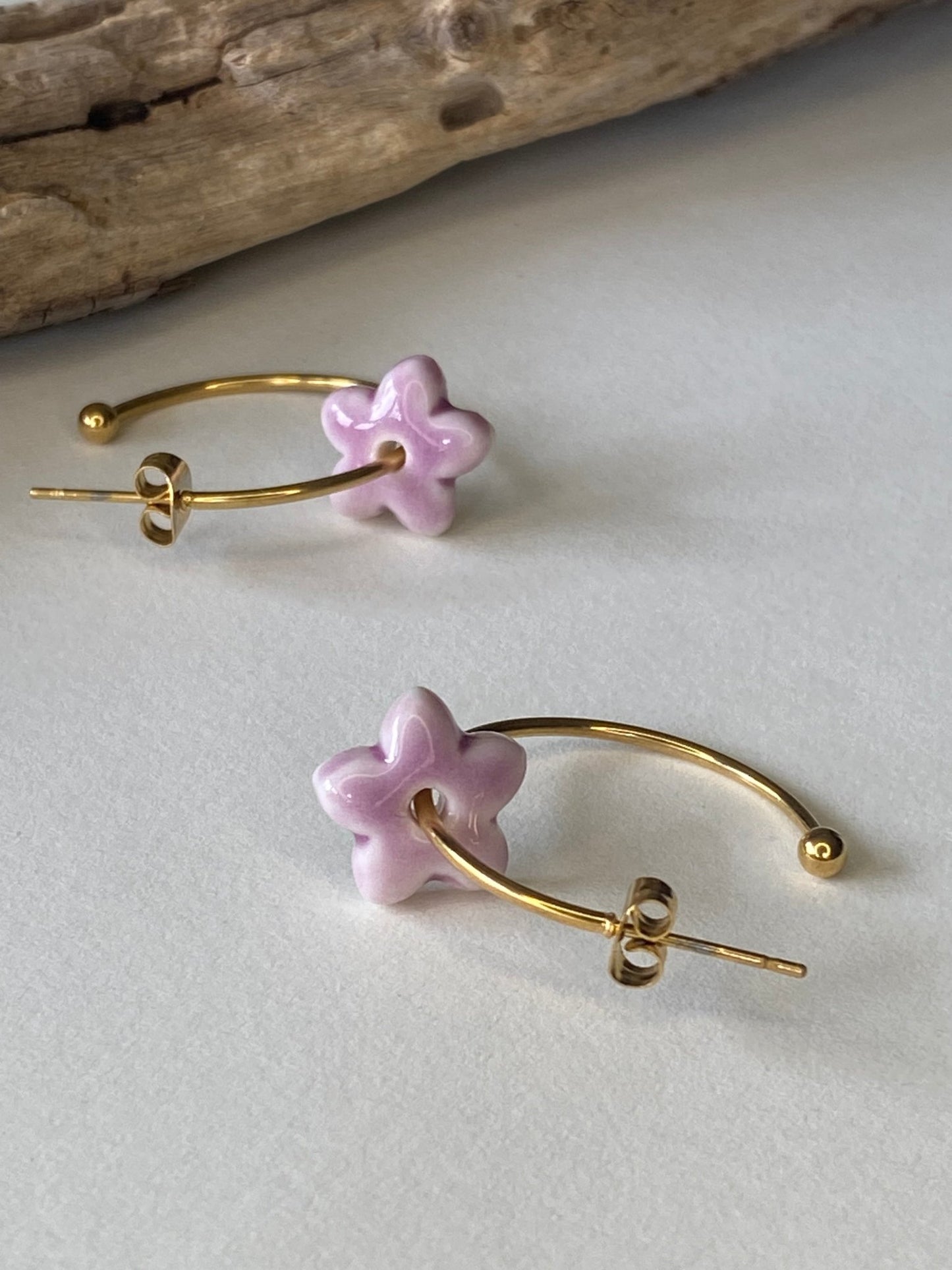 Oorsteker Lou Lou - lilapaars - hart&ziel design