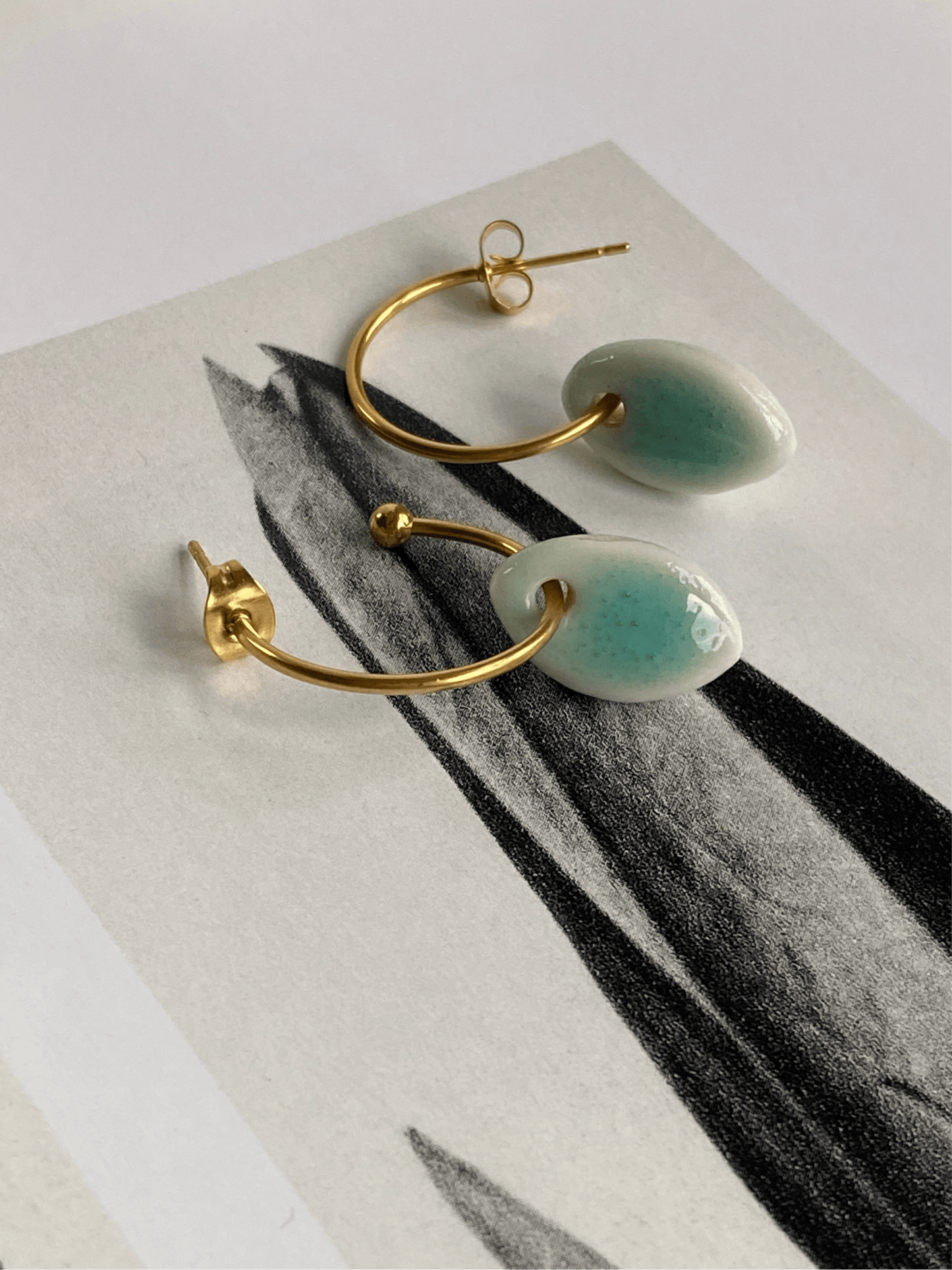 Oorsteker Oh La La druppel - icy mint - hart&ziel design