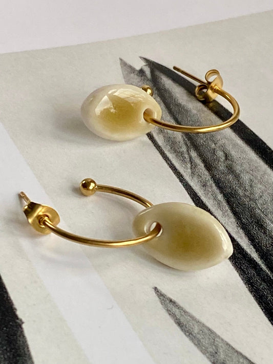 Oorsteker Oh La La druppel - oker - hart&ziel design