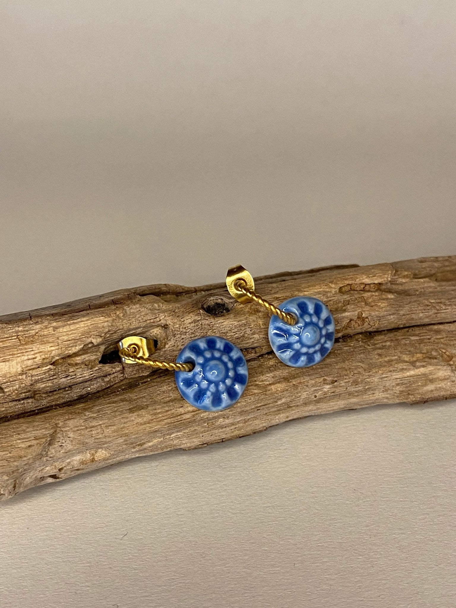 Oorsteker twisted Zeeuws - blauw - hart&ziel design