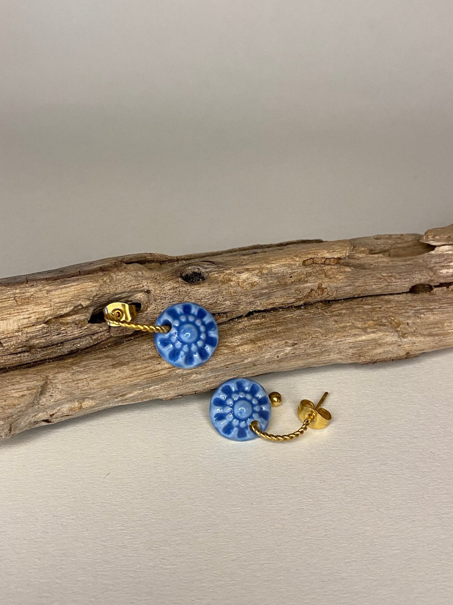 Oorsteker twisted Zeeuws - blauw - hart&ziel design