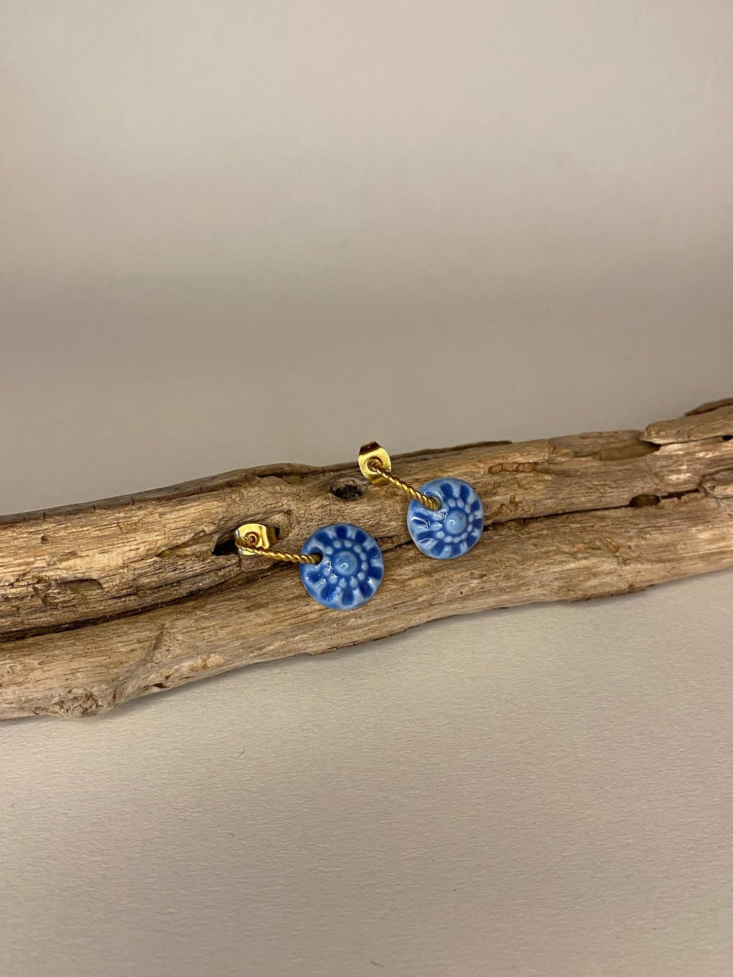 Oorsteker twisted Zeeuws - blauw - hart&ziel design